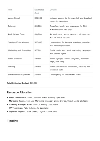 Free Event Proposal Template to Edit Online