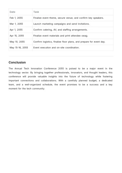 Free Event Proposal Template to Edit Online