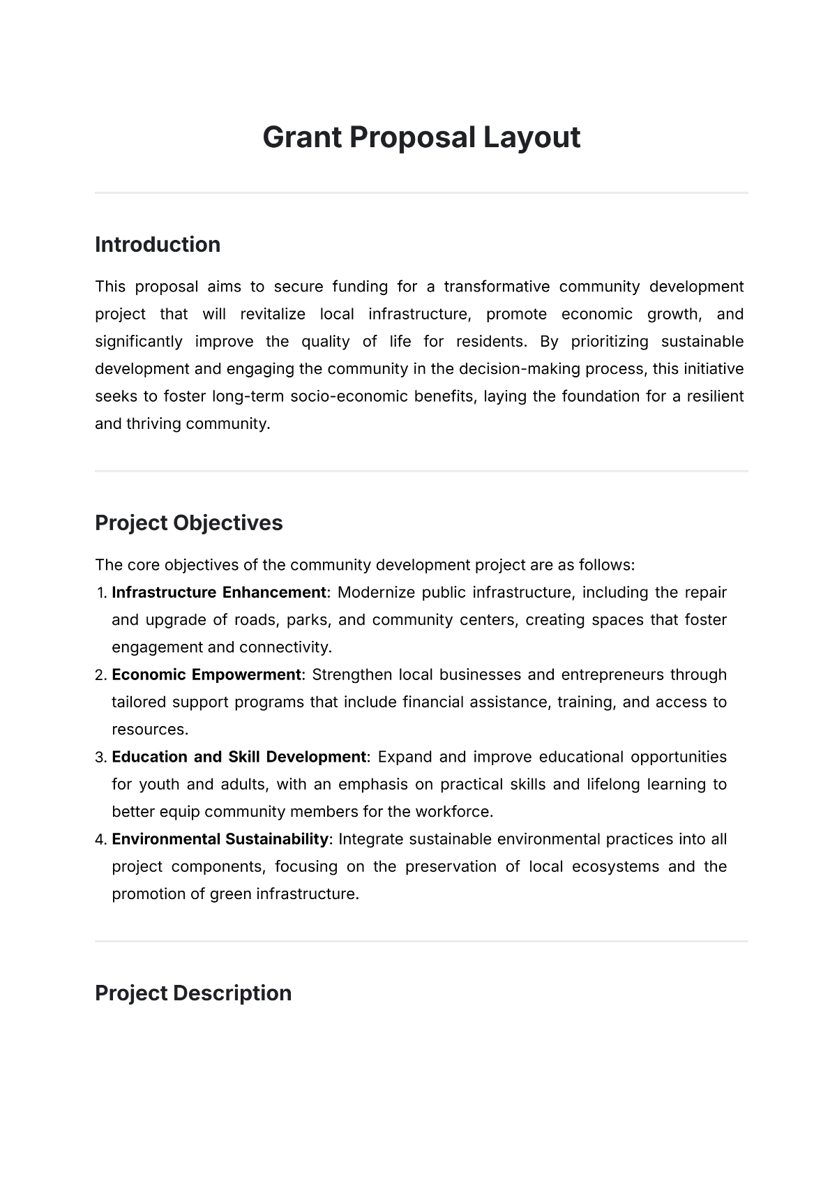 Grant Proposal Layout Template - Edit Online & Download