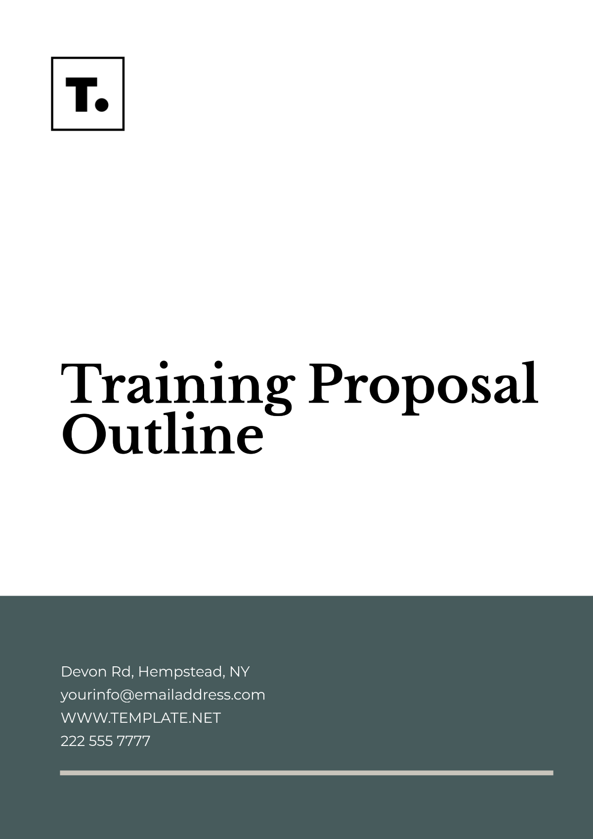 Training Proposal Outline Template - Edit Online & Download