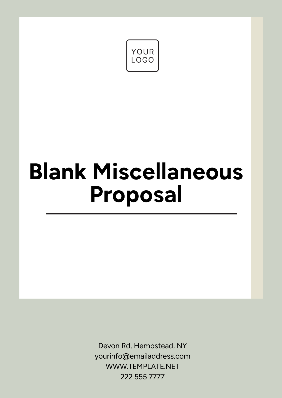 Blank Miscellaneous Proposal Template - Edit Online & Download