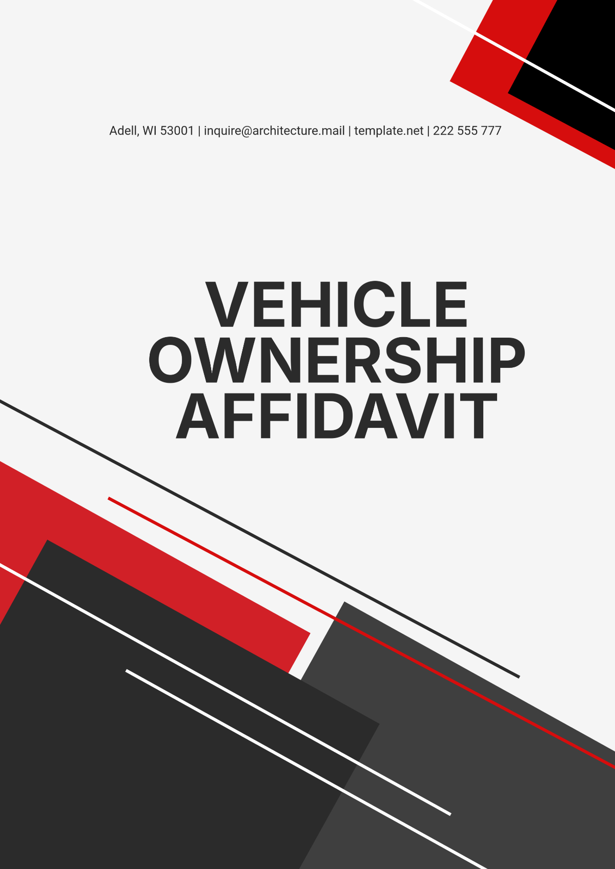 Vehicle Ownership Affidavit Template - Edit Online & Download