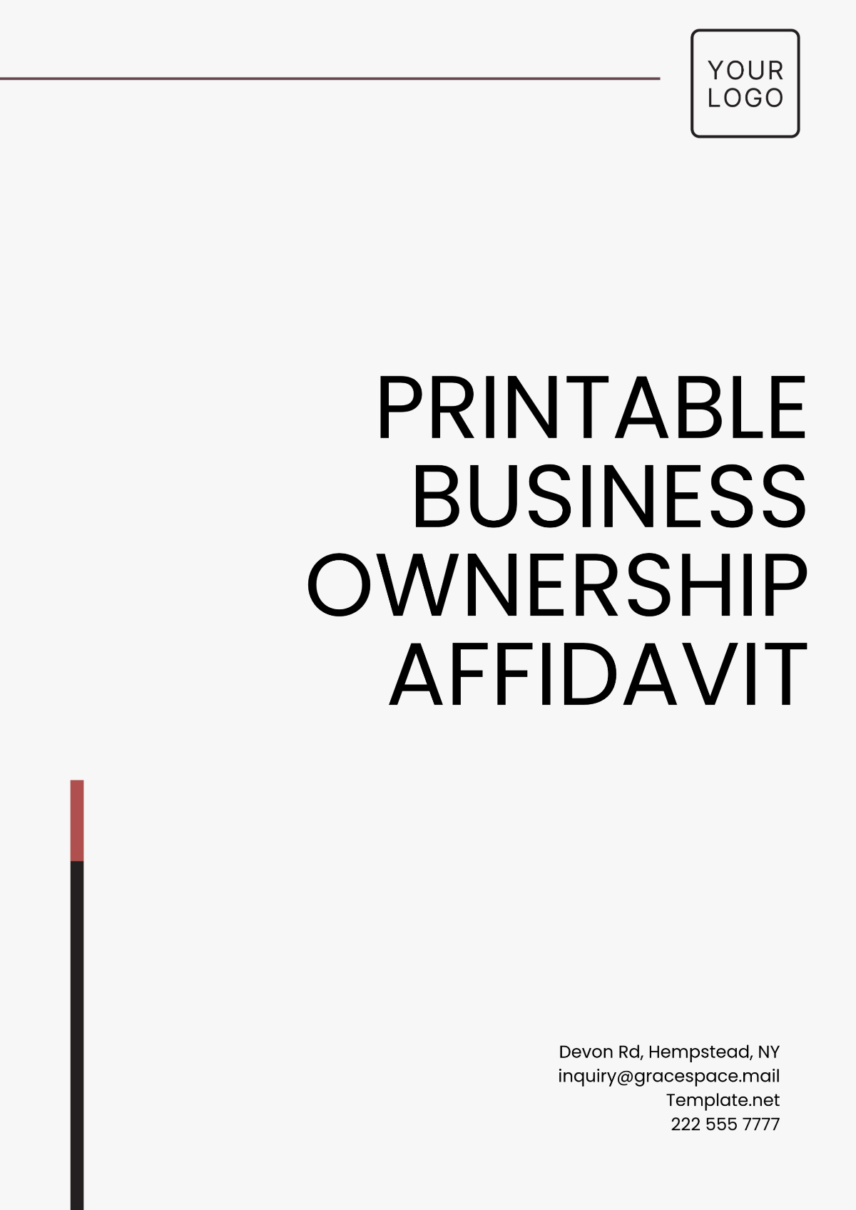 Printable Business Ownership Affidavit Template - Edit Online & Download