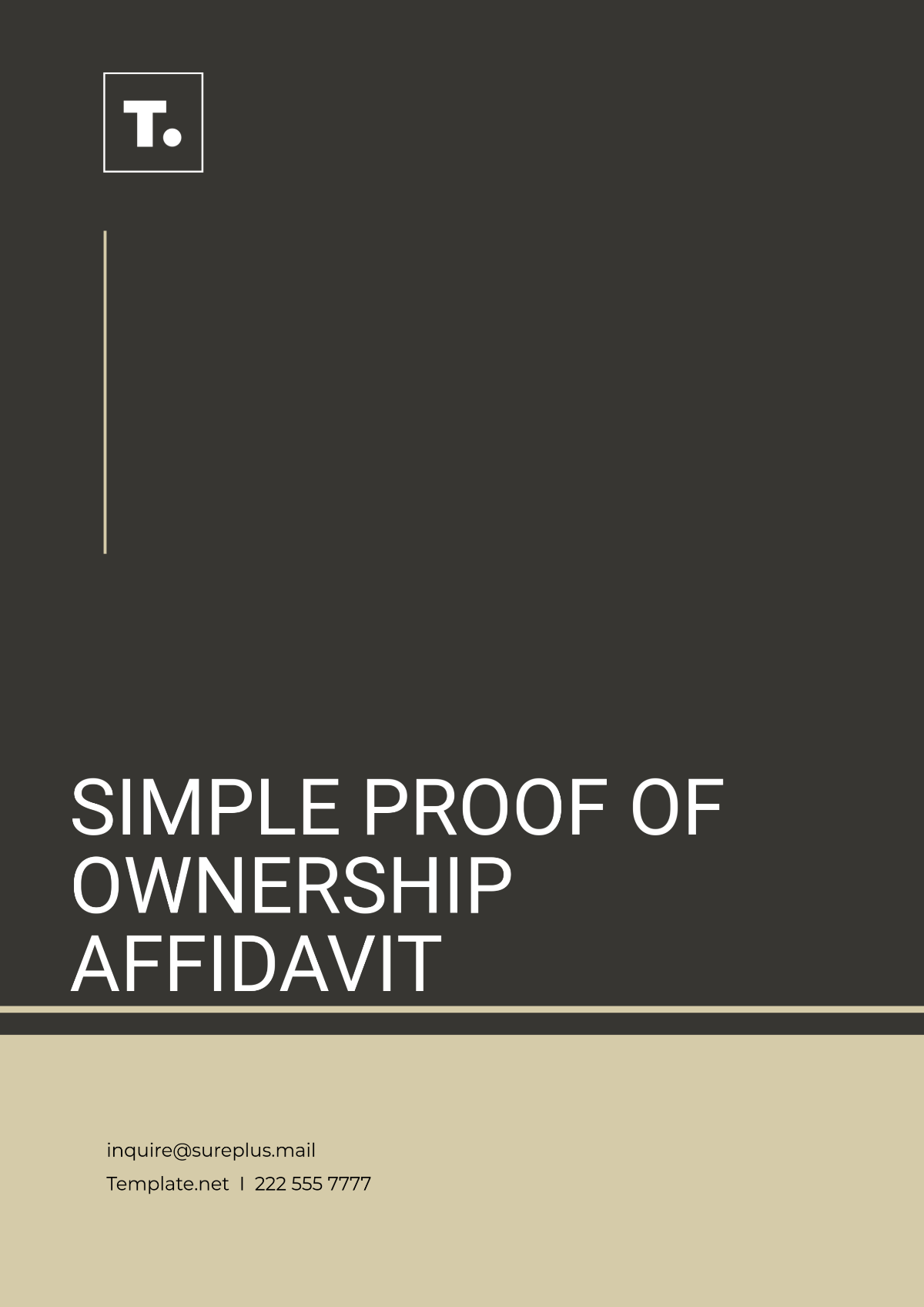 Simple Proof of Ownership Affidavit Template - Edit Online & Download