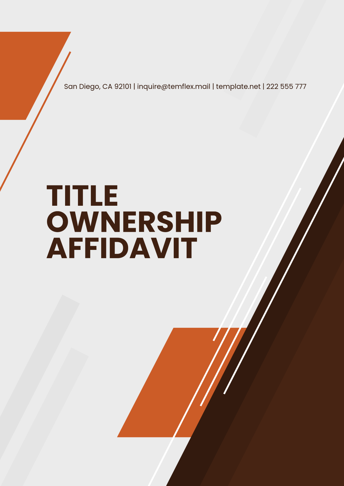 Title Ownership Affidavit Template