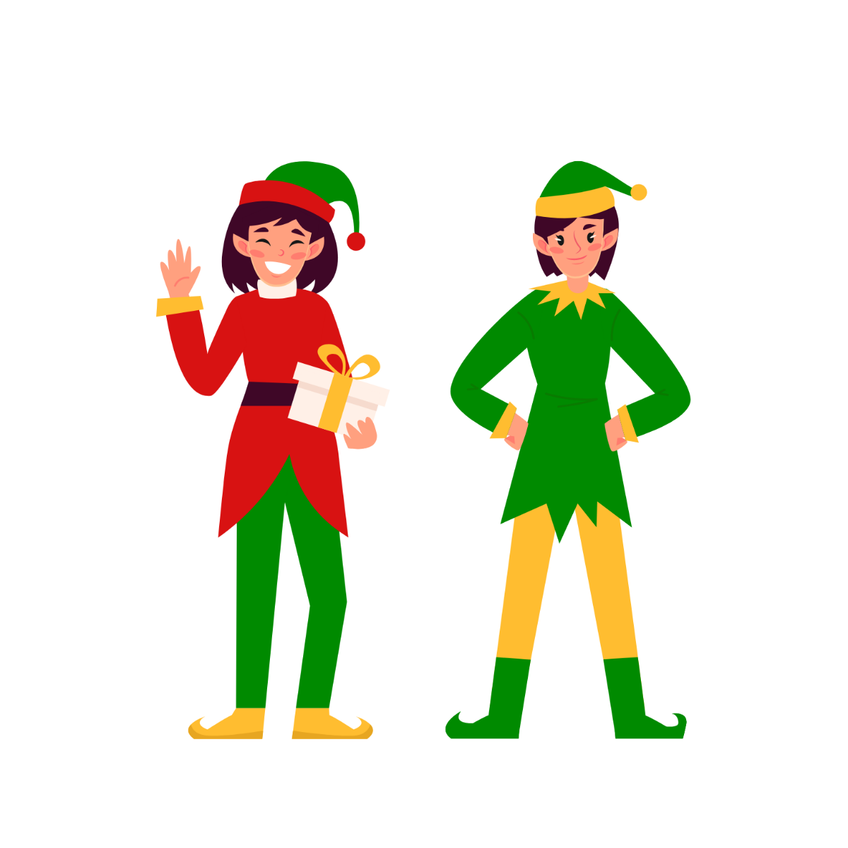 Modern Christmas Elf Clipart Template - Edit Online & Download