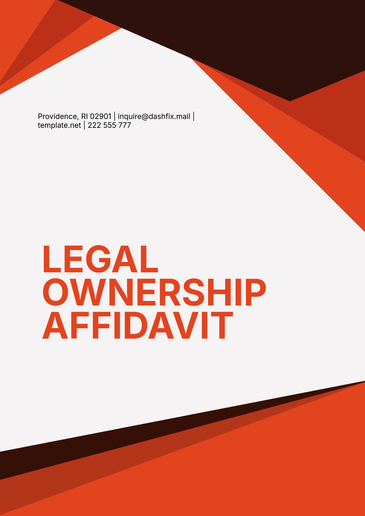 Legal Ownership Affidavit Template