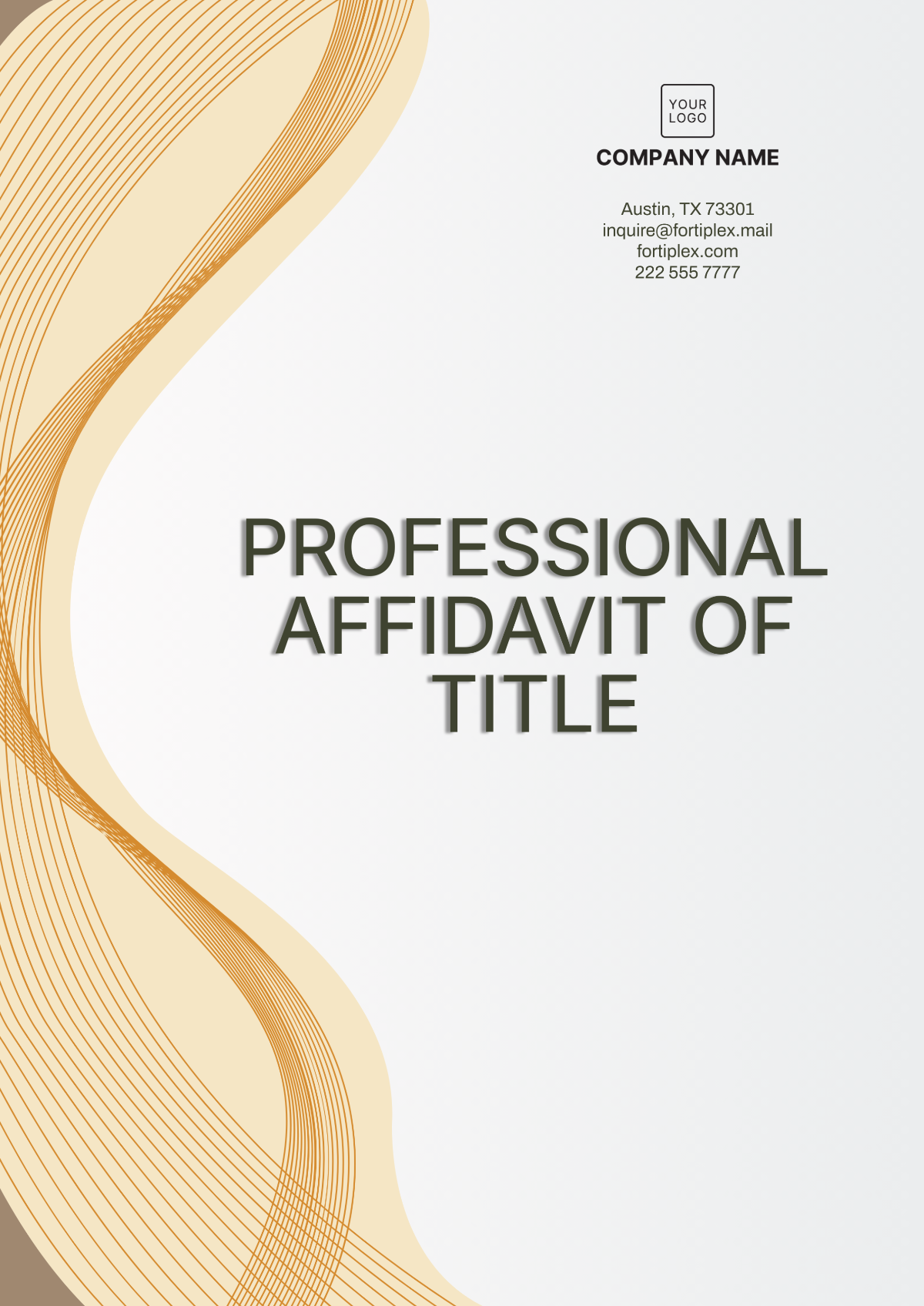 Professional Affidavit of Title Template - Edit Online & Download