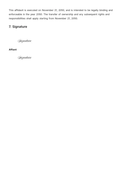 Free Affidavit of Transfer of Ownership Template to Edit Online