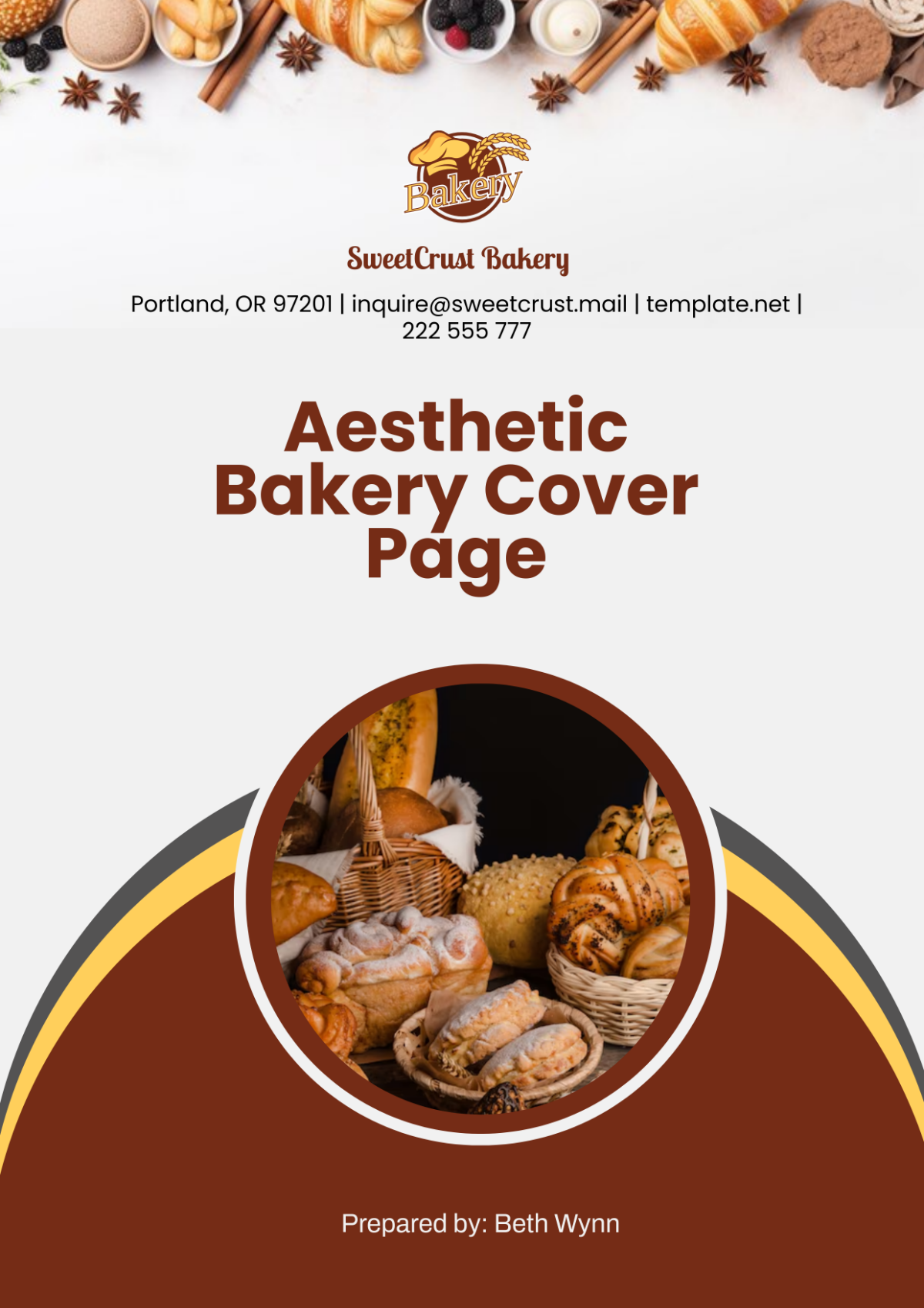 Aesthetic Bakery Cover Page Template