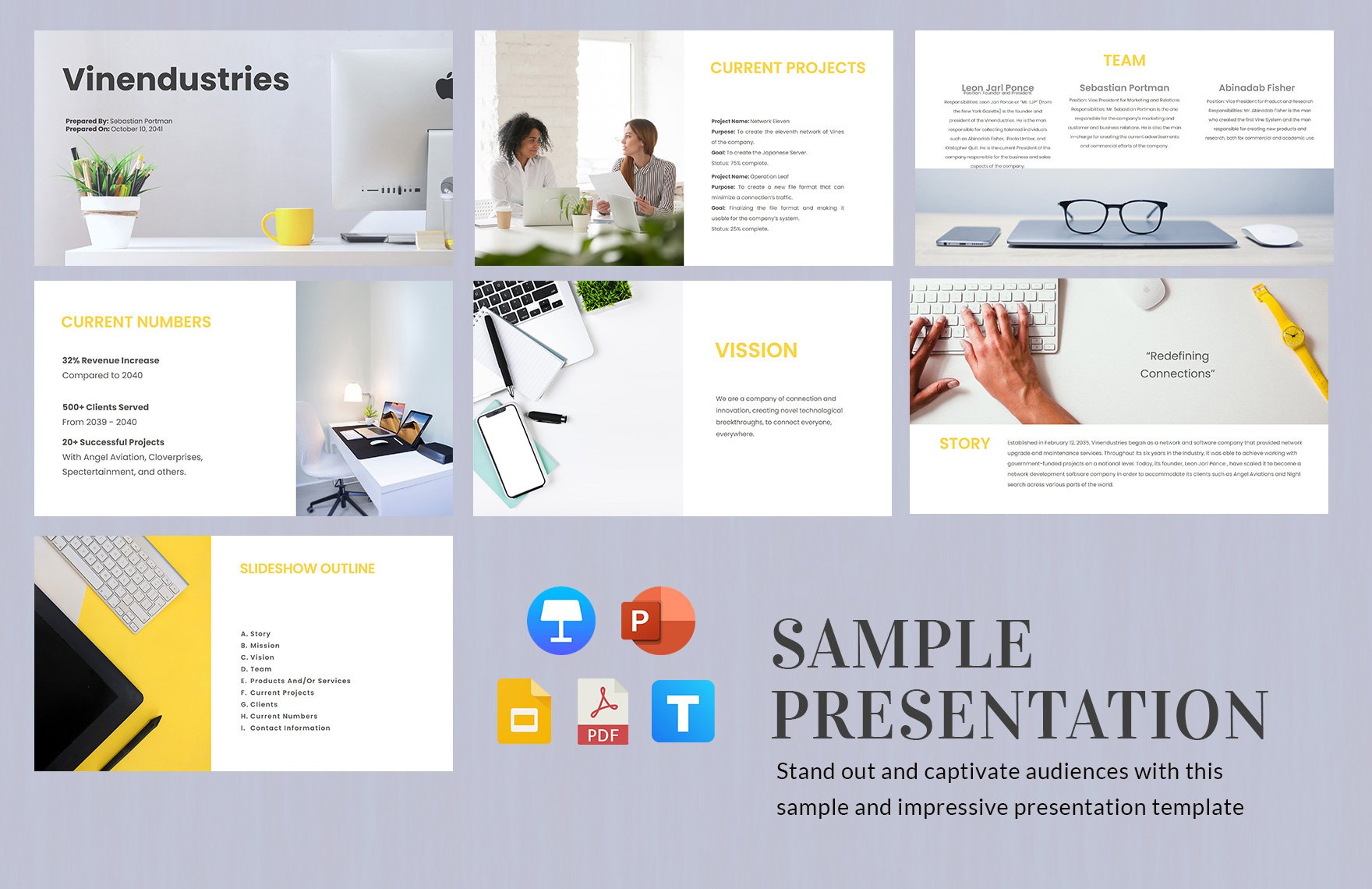 Free Sample Presentation Template in PDF, PowerPoint, Google Slides, Apple Keynote