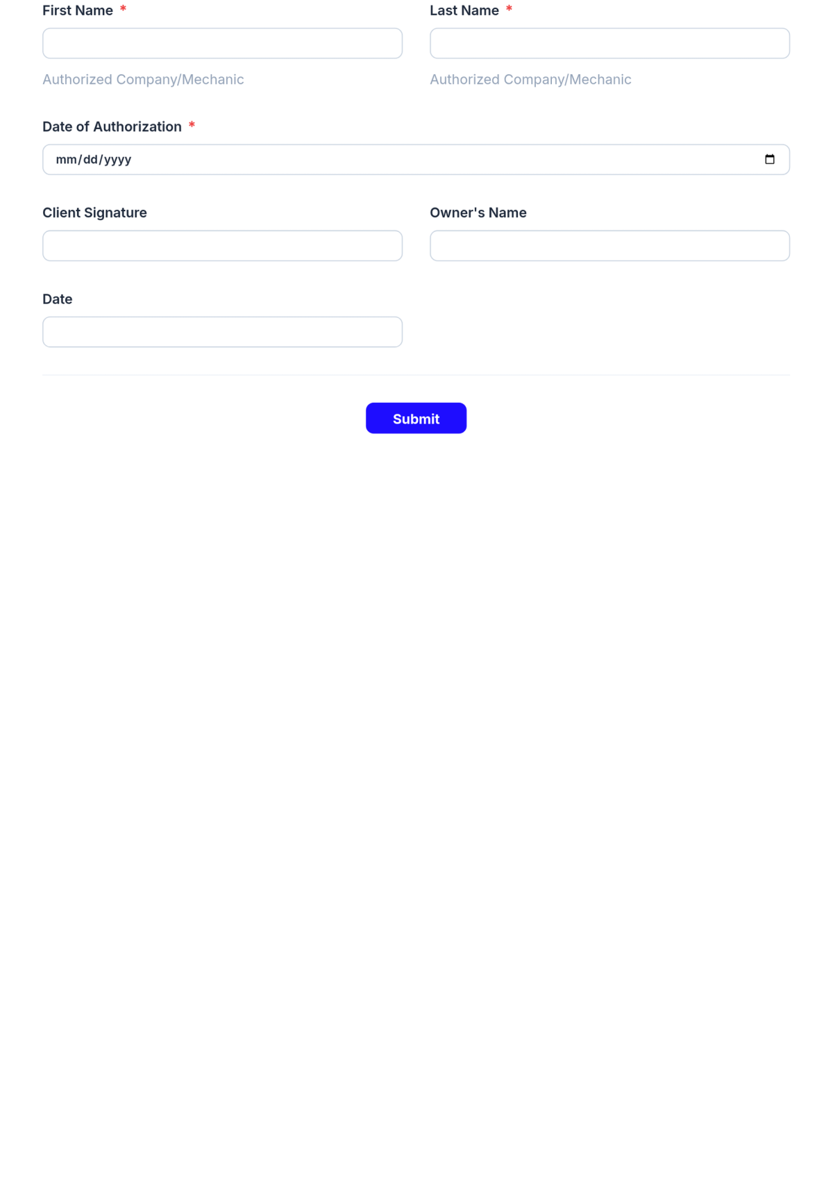 Free Automotive Authorization Form Template & AI Maker