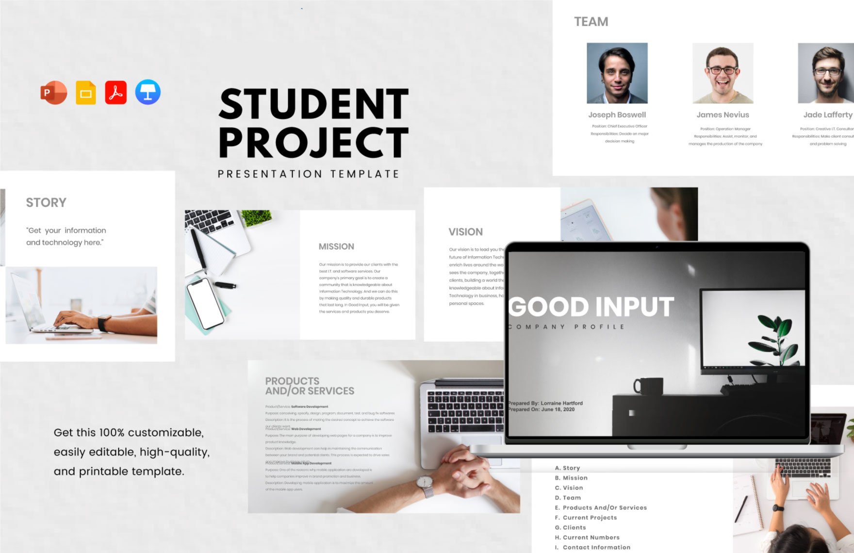 Free Student Project Template in PDF, PowerPoint, Google Slides, Apple Keynote