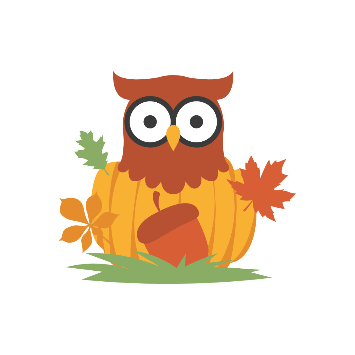 Fall Owl Clip Art Autumn Owls PNG Clipart Cozy Fall Owl Bird
