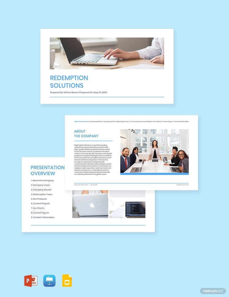 Free Software Product Presentation Template