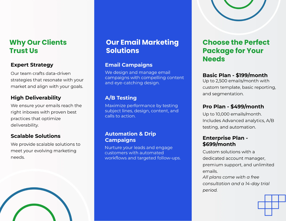 Free Email Marketing Brochure Template to Edit Online