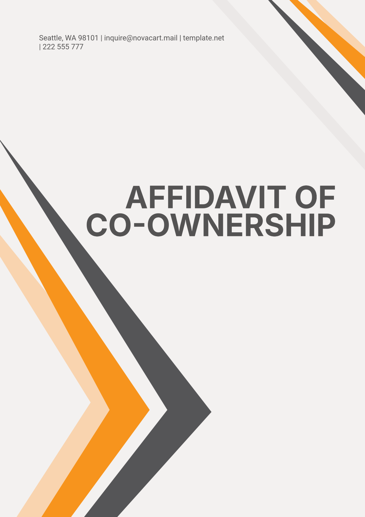 Affidavit of Co-Ownership Template - Edit Online & Download