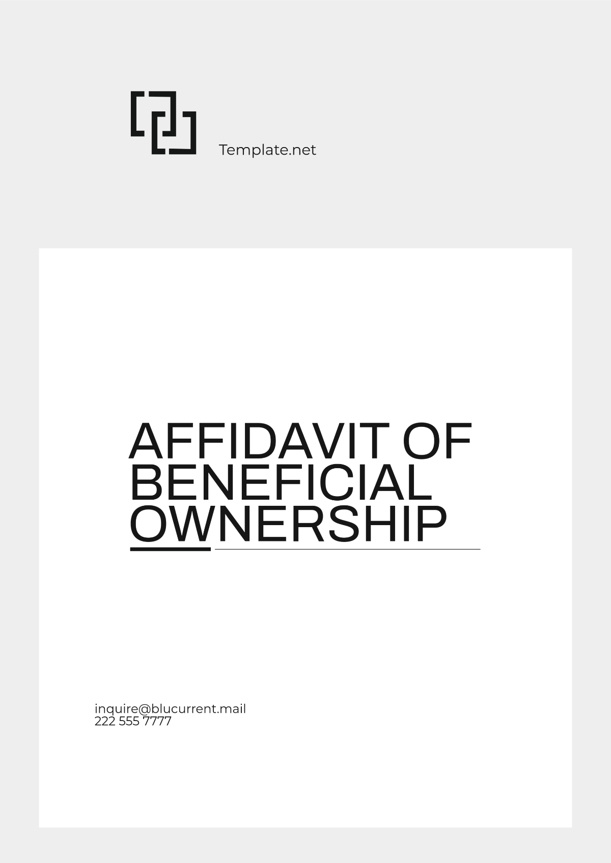 Affidavit of Beneficial Ownership Template - Edit Online & Download