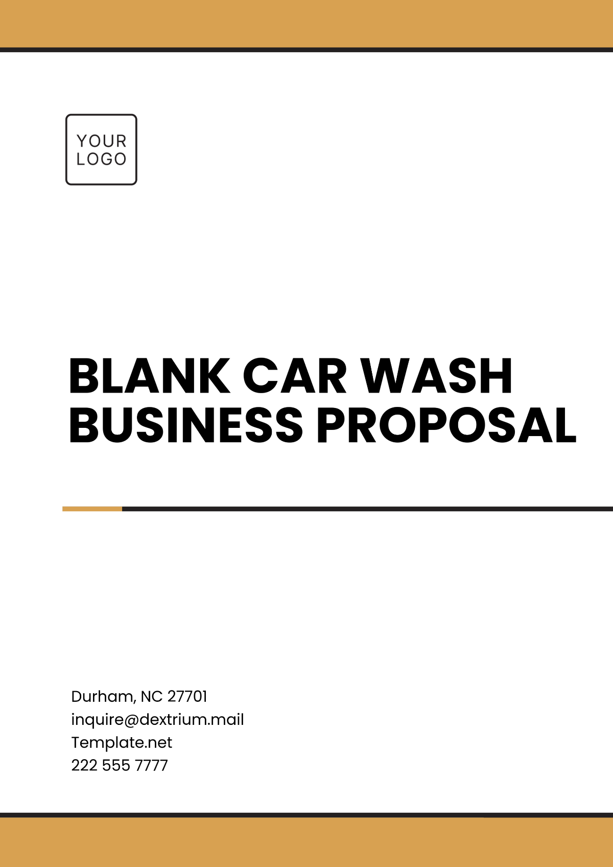 Blank Car Wash Business Proposal Template - Edit Online & Download