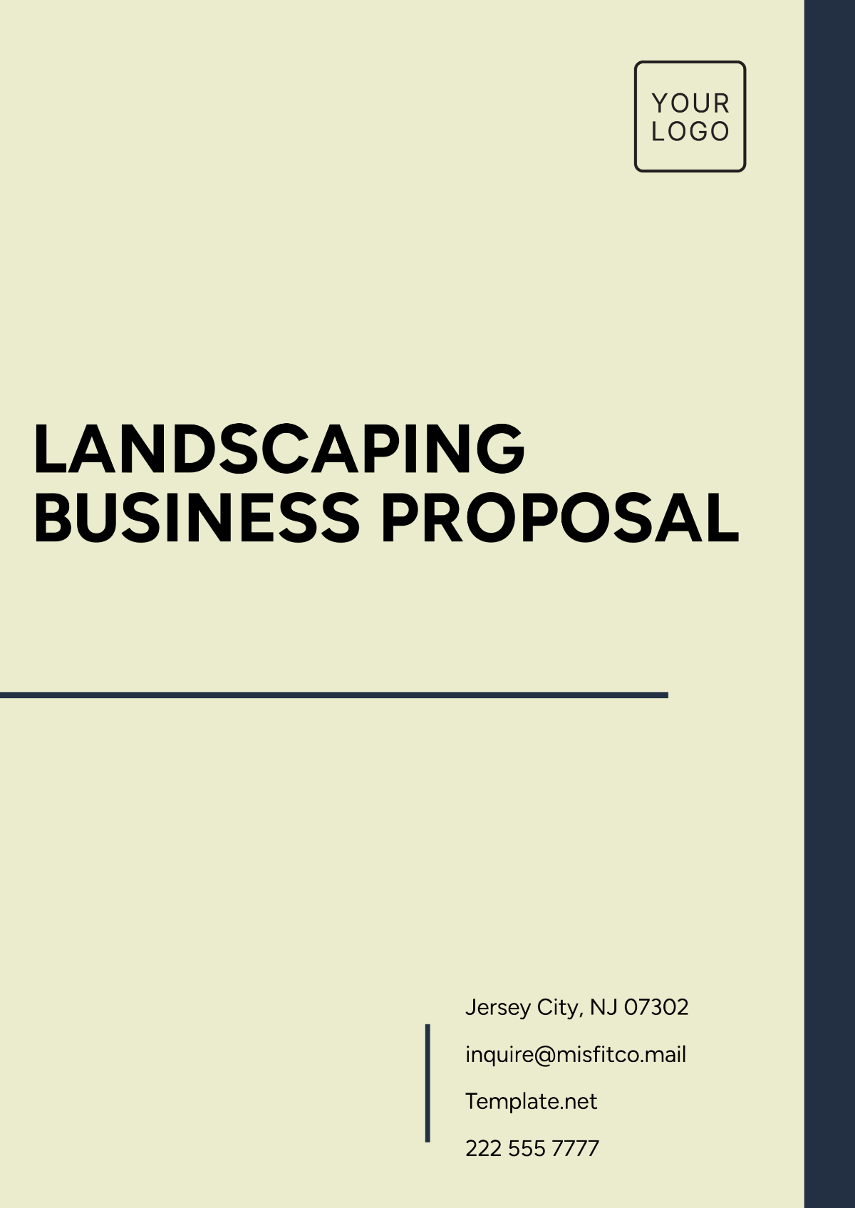 Landscaping Business Proposal Template - Edit Online & Download