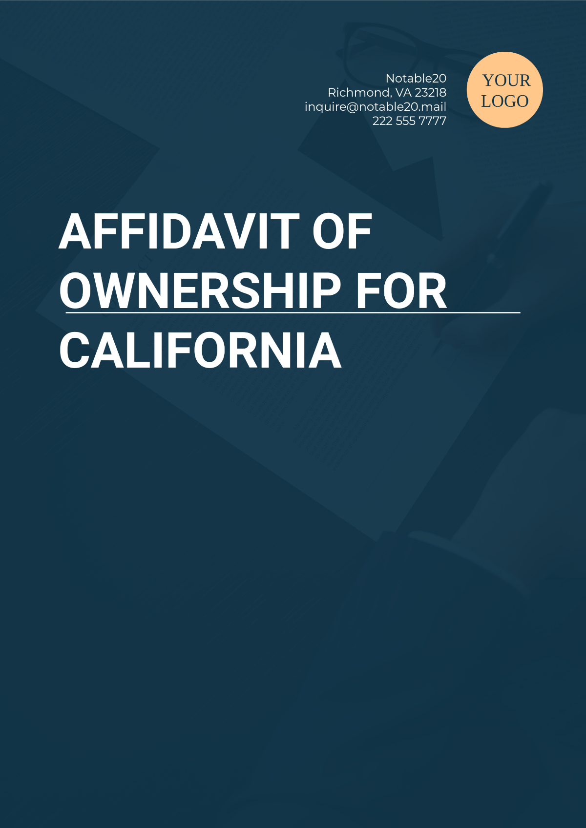 Affidavit of Ownership for California Template - Edit Online & Download