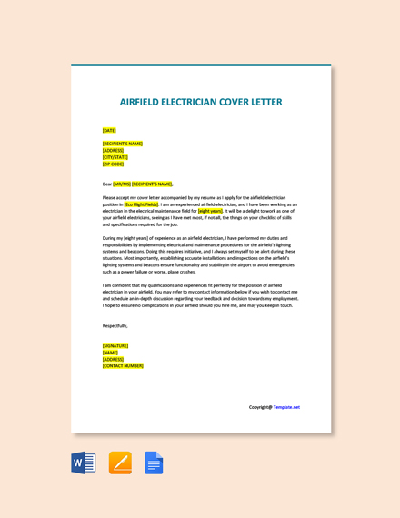 FREE Electrician Cover Letter Template in Microsoft Word (DOC ...