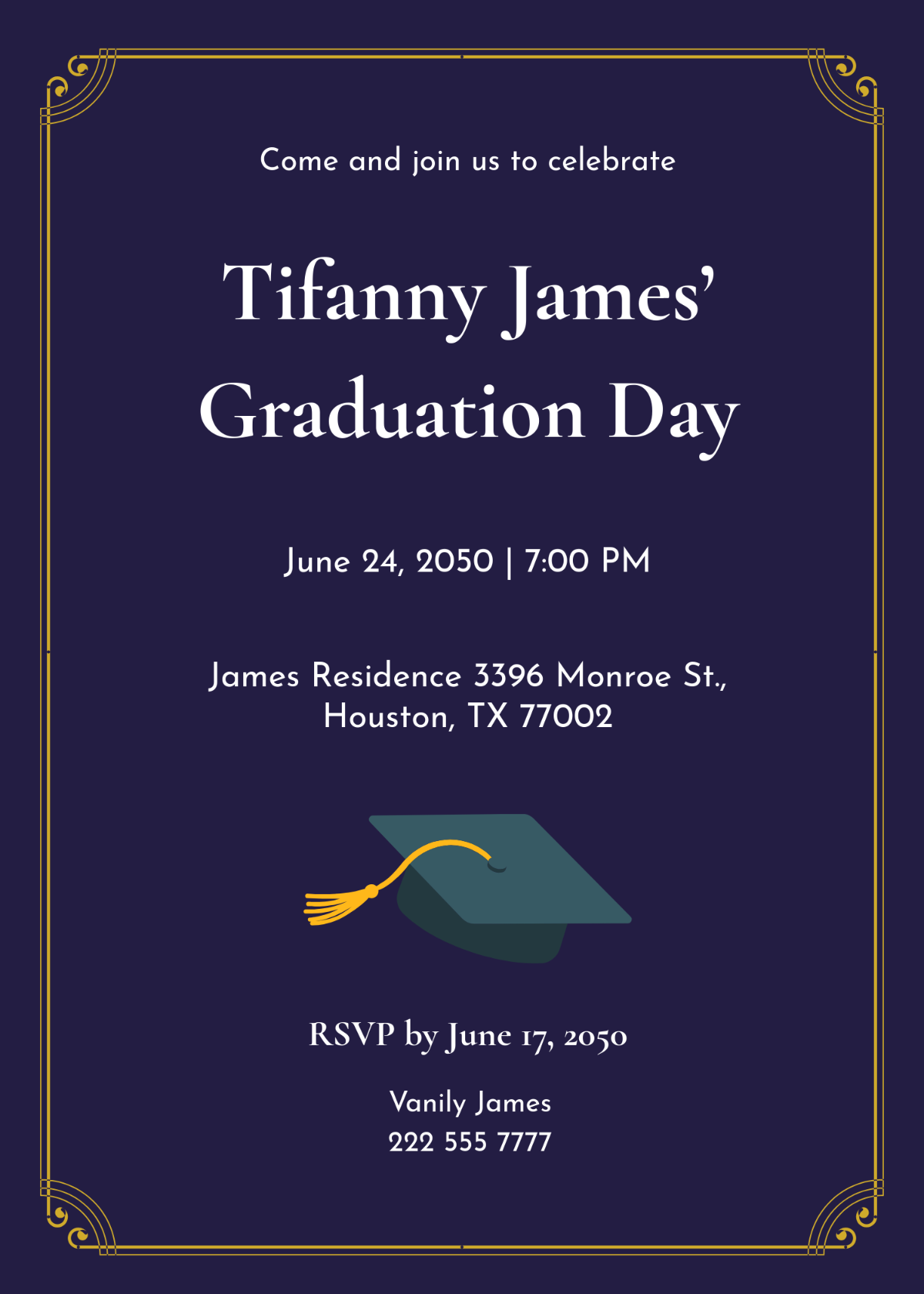 Elegant Graduation Invitation Template - Download | Template.net