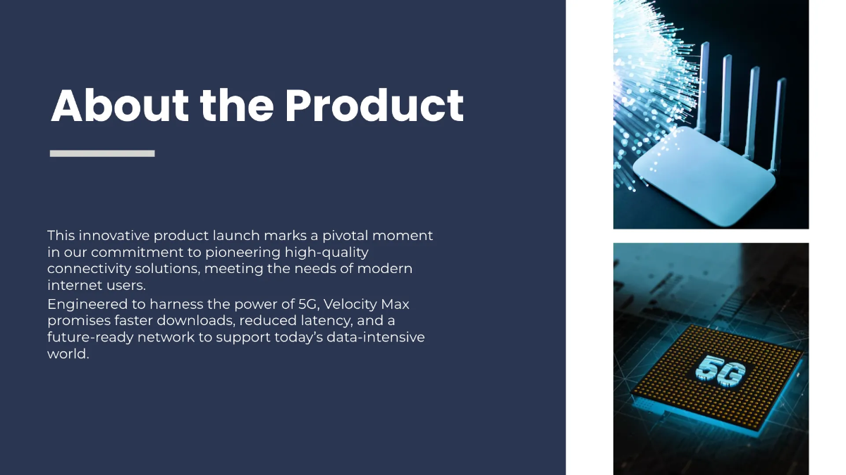 Free Telecommunication Product Launch Presentation Template to Edit Online