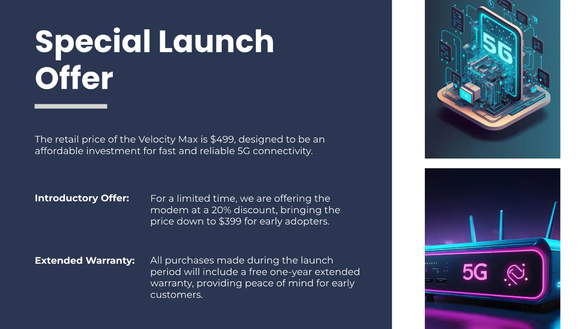 Free Telecommunication Product Launch Presentation Template to Edit Online