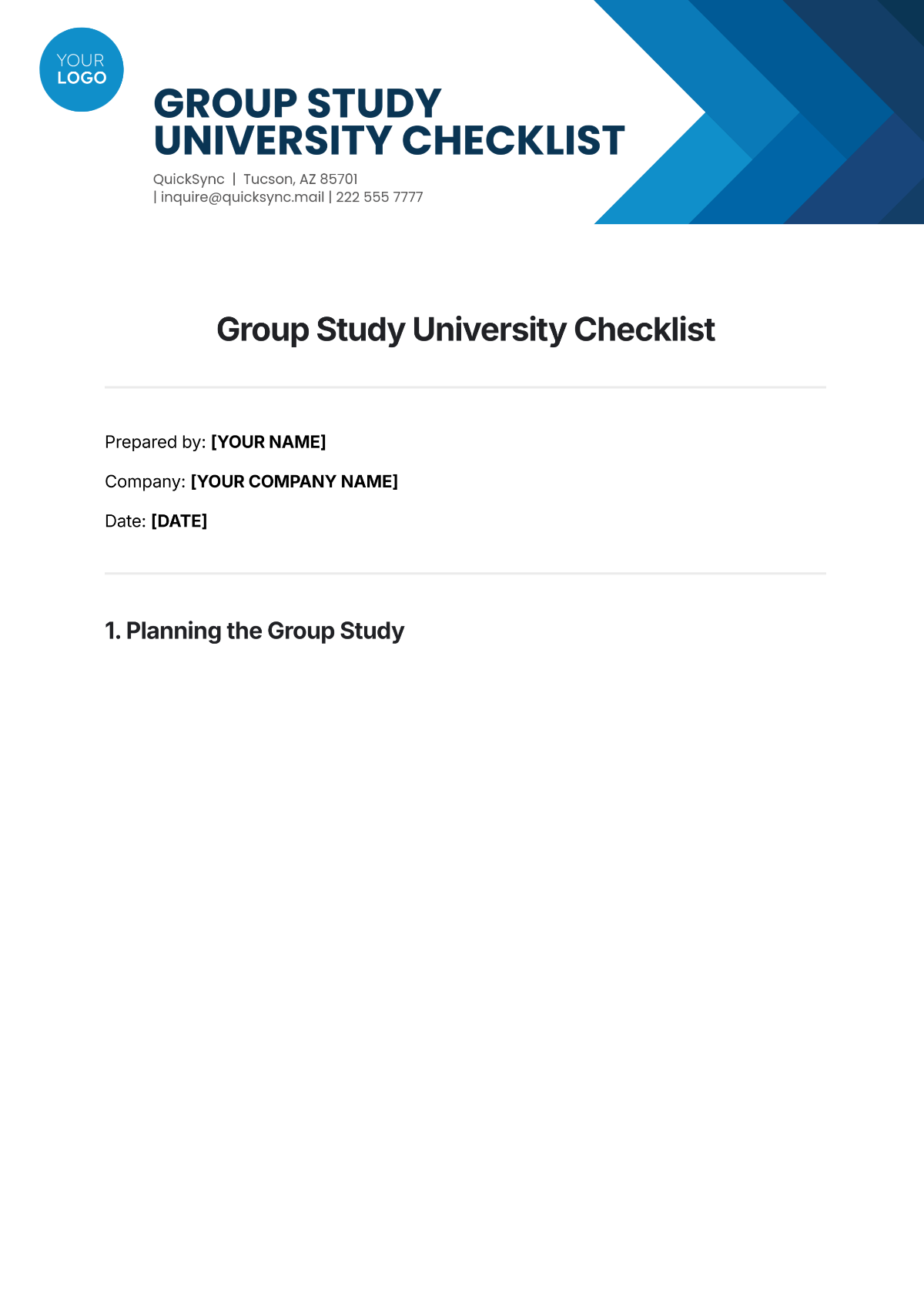 Group Study University Checklist Template - Edit Online & Download