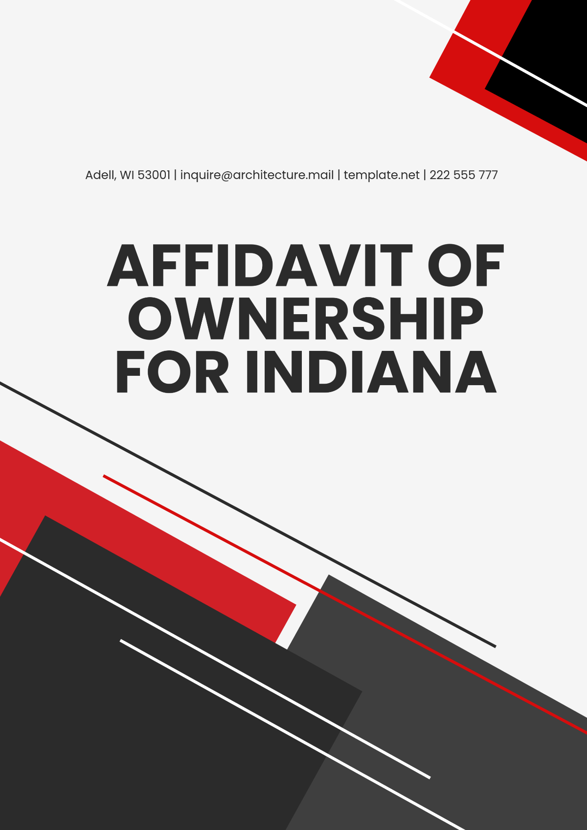 Affidavit of Ownership for Indiana Template