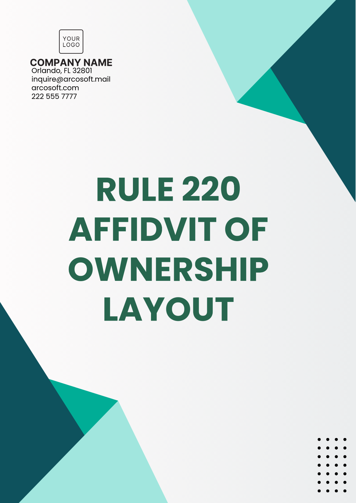 Rule 220 Affidavit of Ownership Layout Template