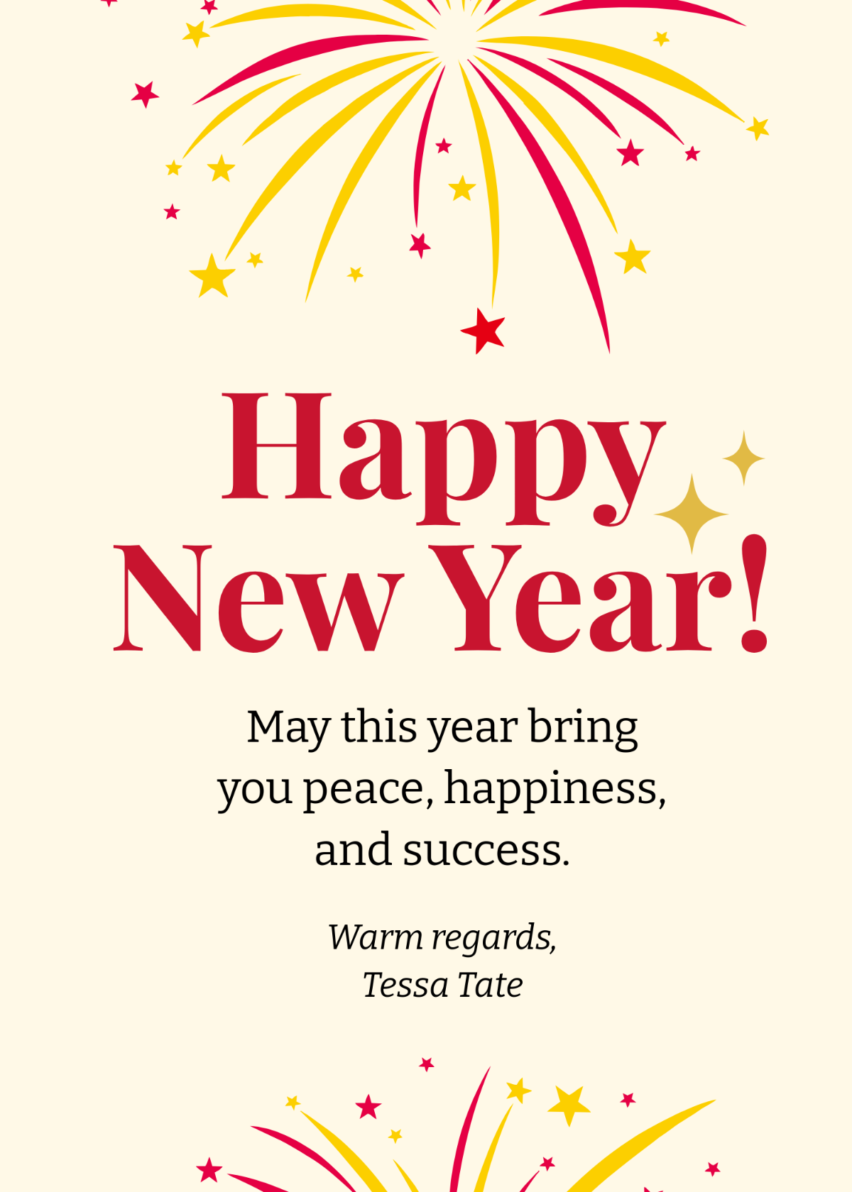 Happy New Year Greeting Card Template