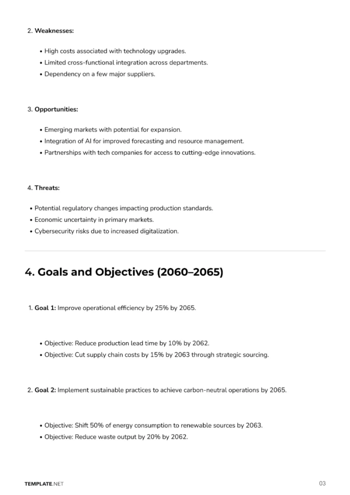 Free Operations Efficiency 5-Year Plan for Business Template to Edit Online