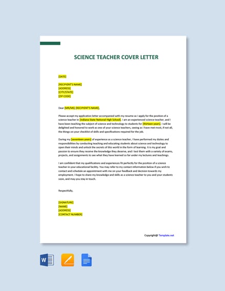 how to write a cover letter for science job
