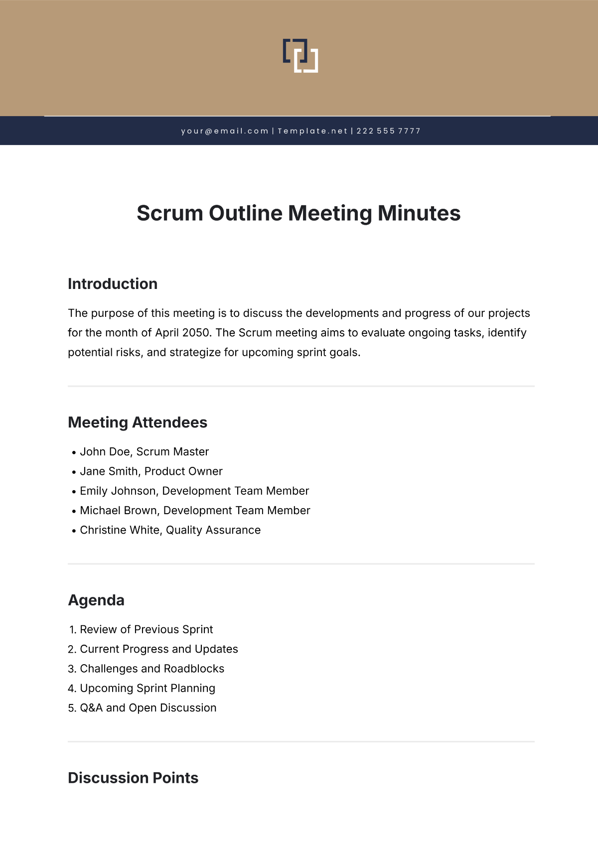 Free Scrum Outline Meeting Minutes Template - Edit Online & Download ...