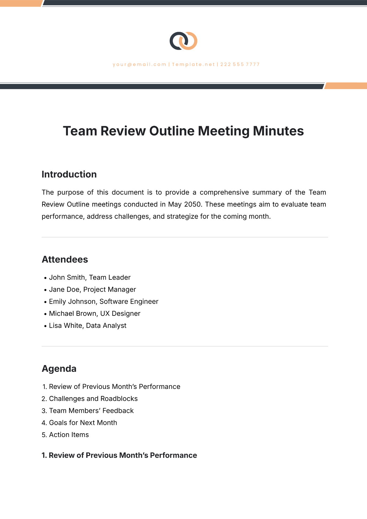 Team Review Outline Meeting Minutes Template - Edit Online & Download