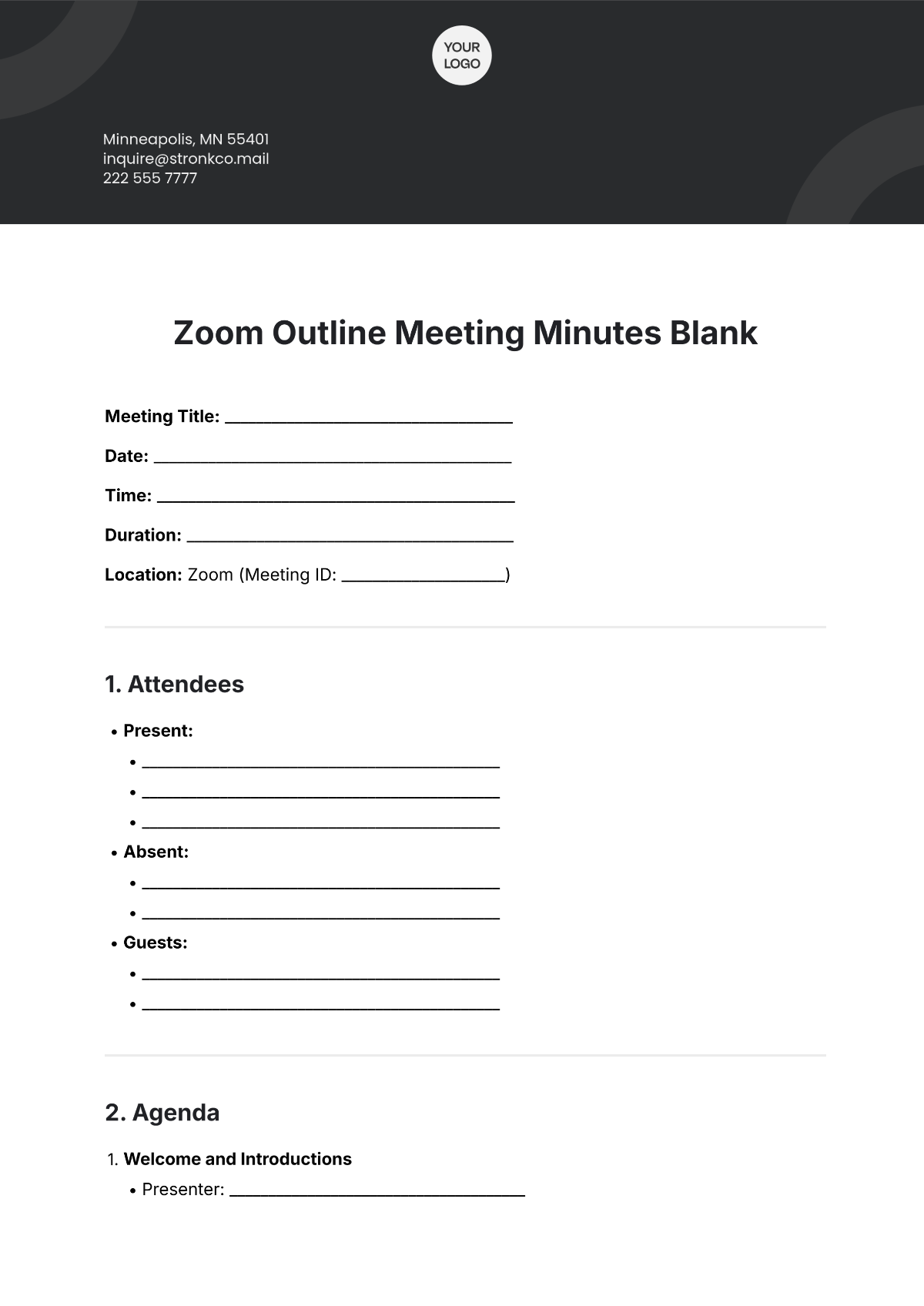 Zoom Outline Meeting Minutes Blank Template - Edit Online & Download