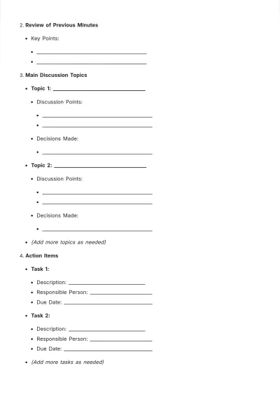 Free Zoom Outline Meeting Minutes Blank Template to Edit Online