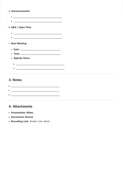 Free Zoom Outline Meeting Minutes Blank Template to Edit Online