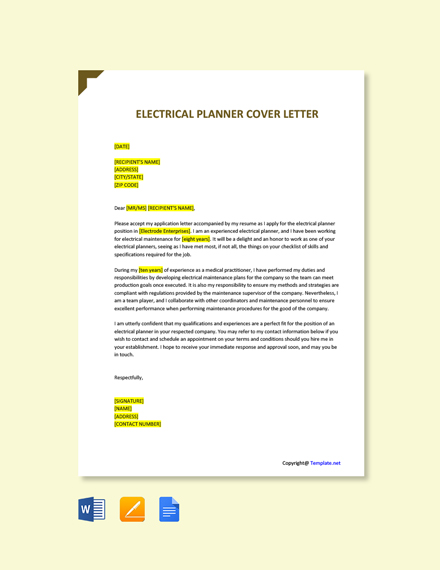 Electrical Engineering Cover Letter Template - Google Docs, Word ...