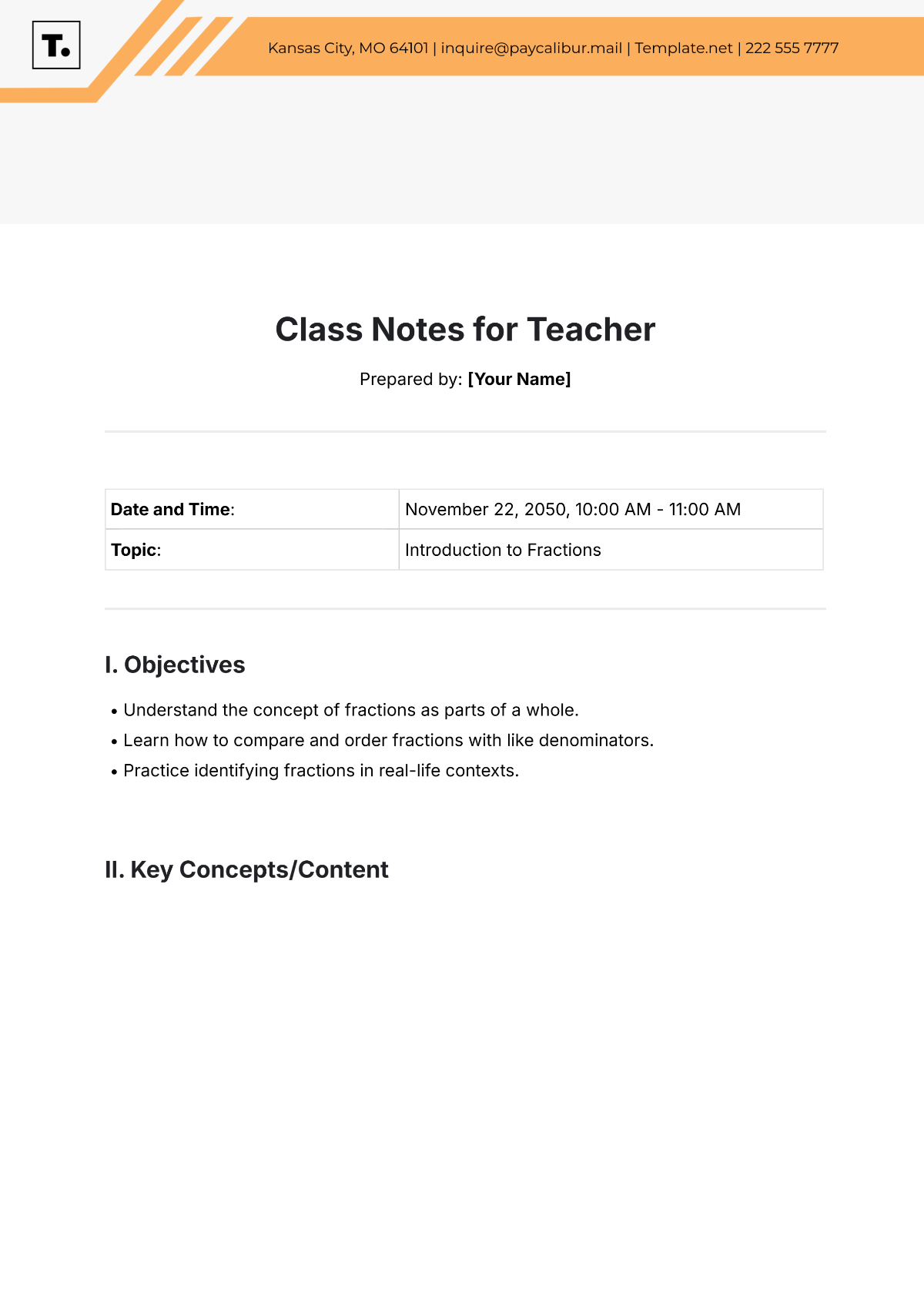 Free Class Note Templates Editable And Printable