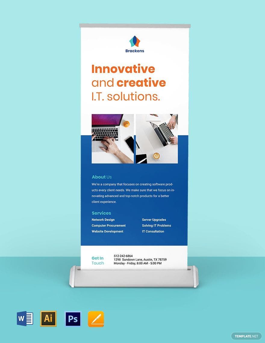 Free Creative Software Roll Up Banner Template