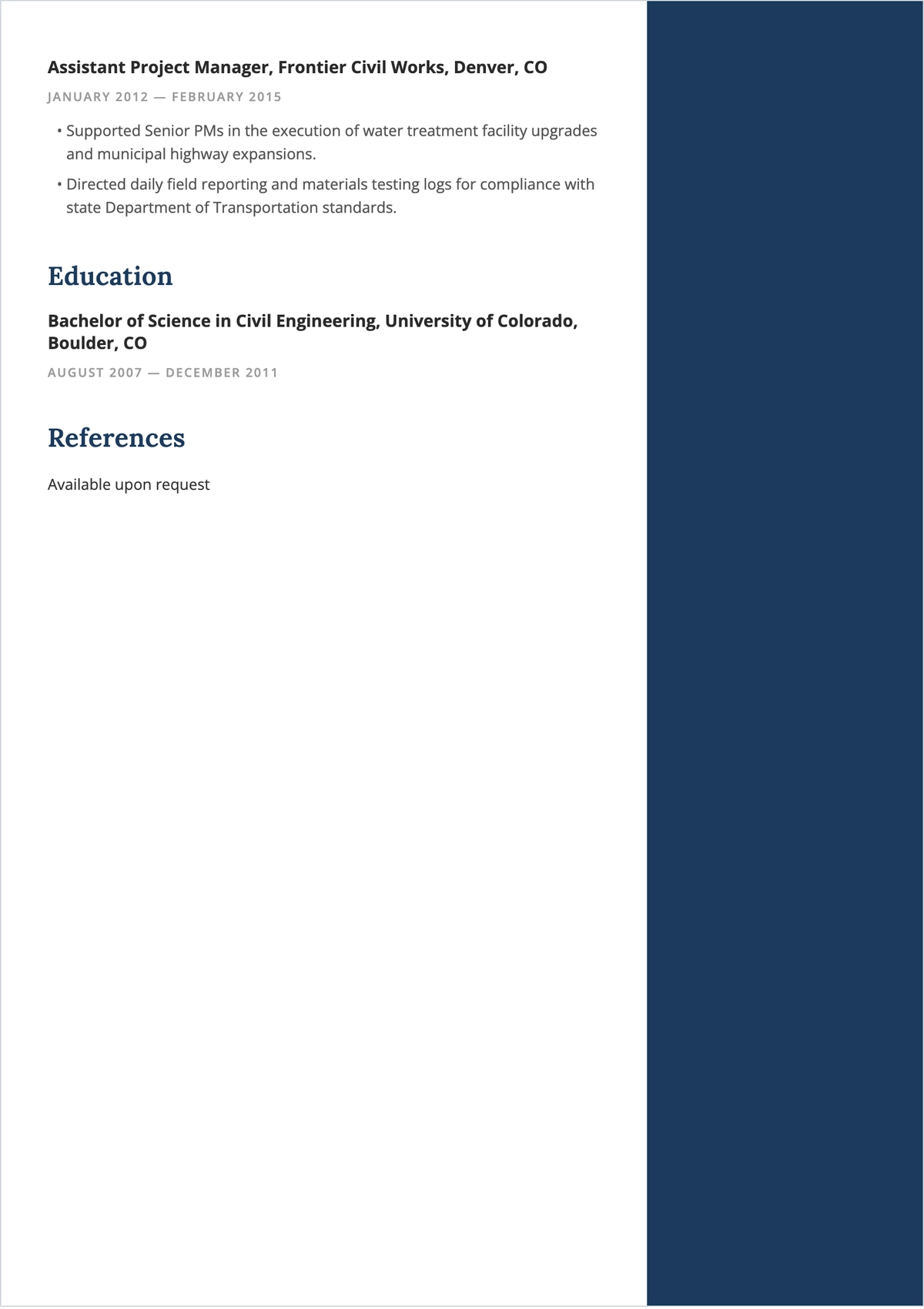 Free Project Manager ATS Resume Template, AI Resume Builder