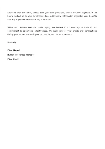 Free Tardiness Termination Letter Printable Template to Edit Online
