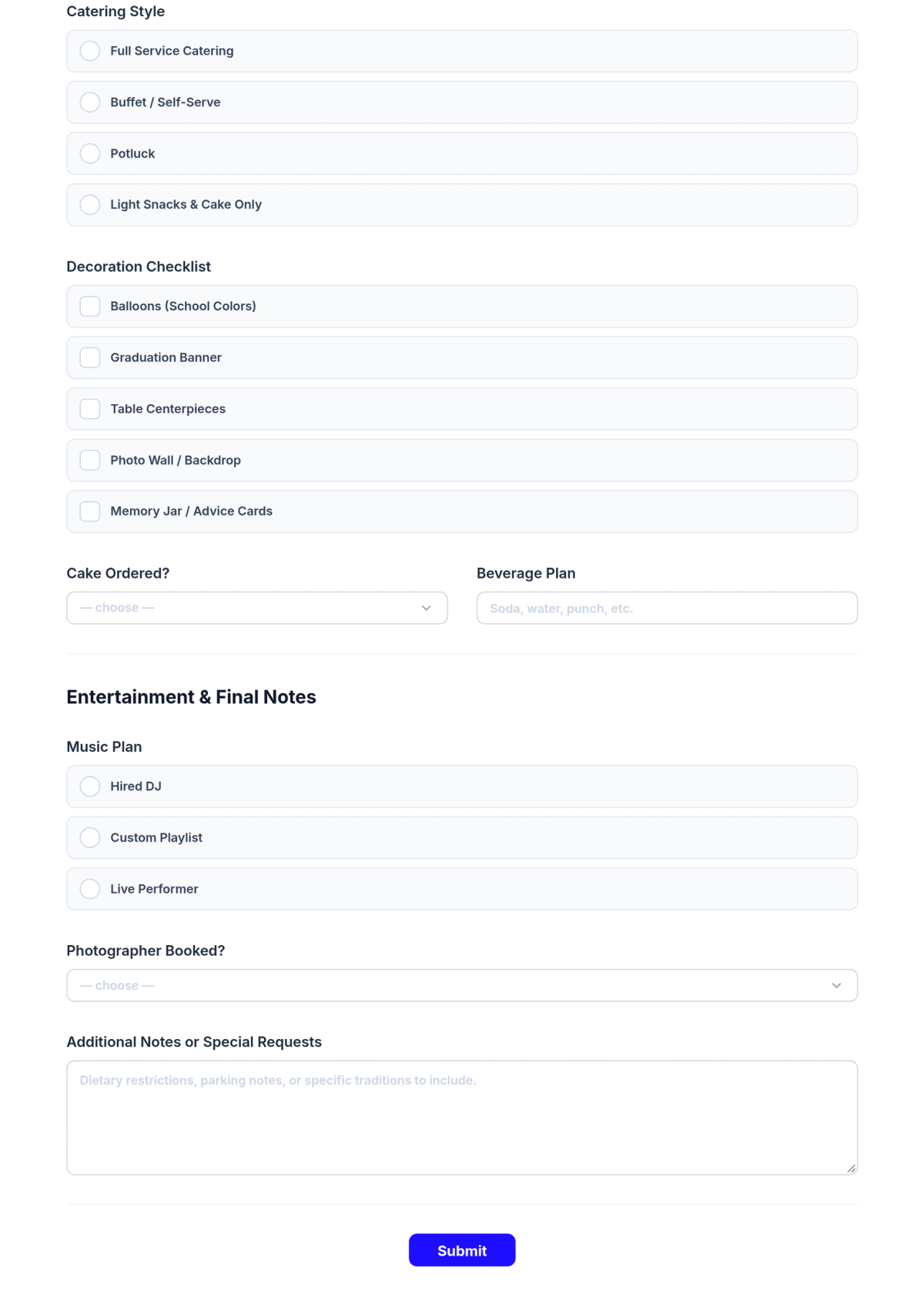 Free Graduation Party Checklist Template & AI Maker