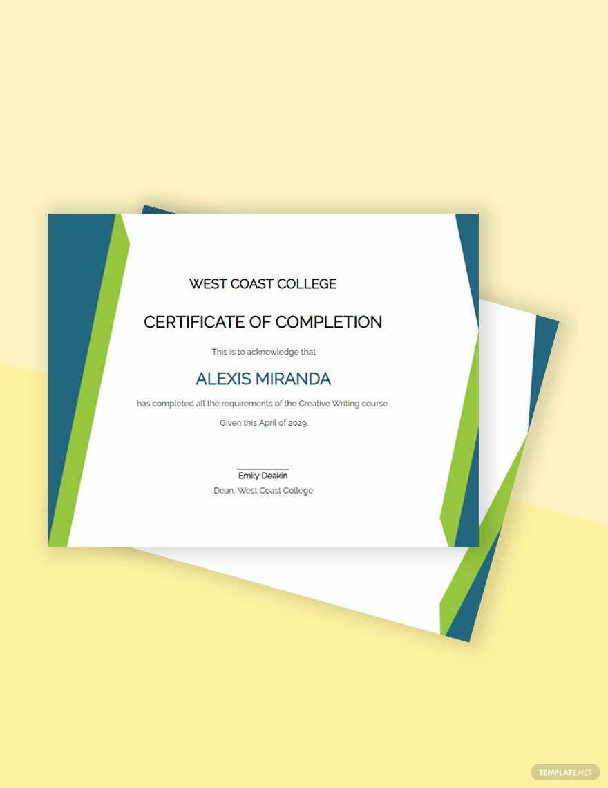 Diploma Certificate Template in PDF