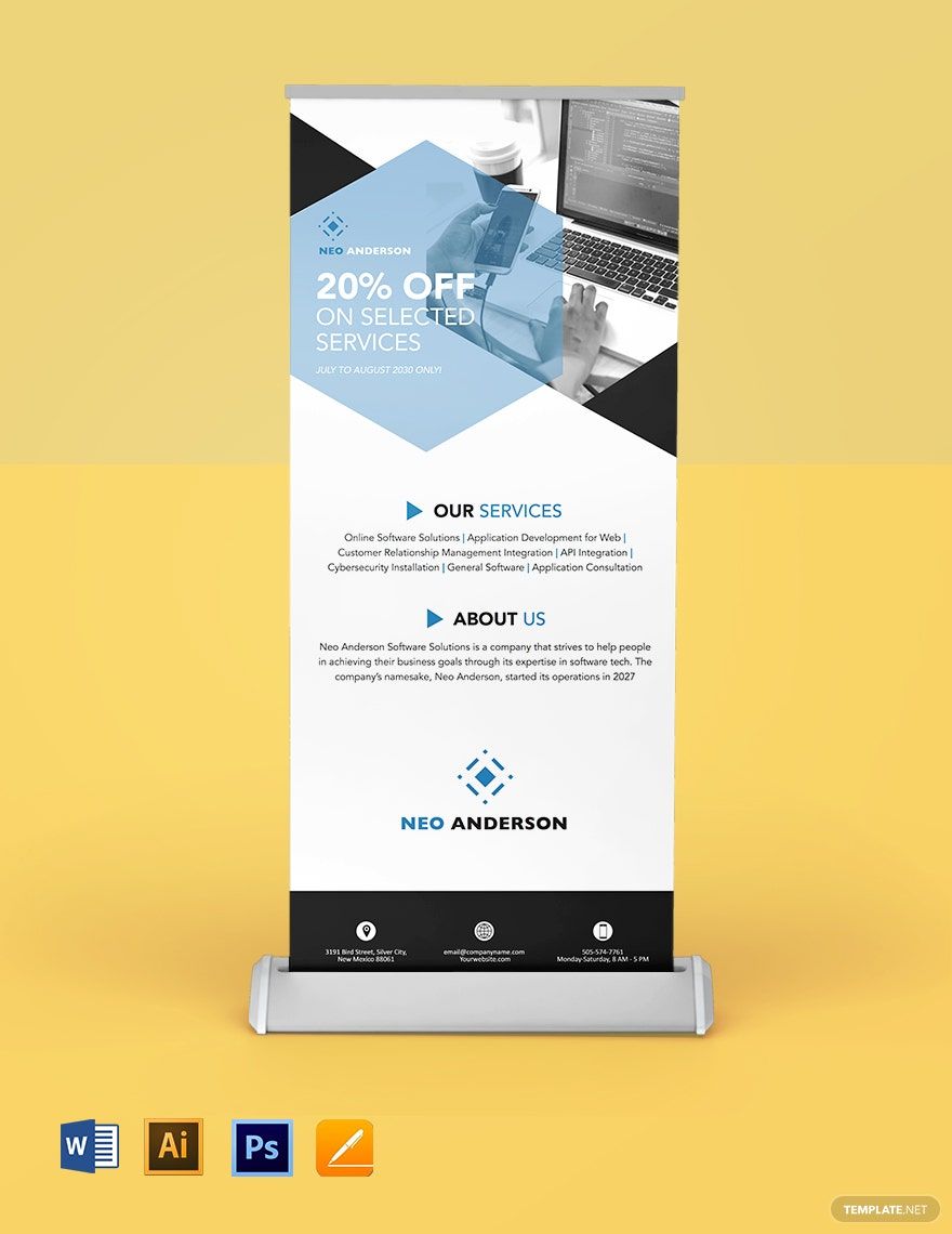 Software Solutions Roll Up Banner Template
