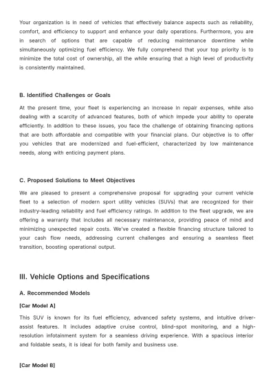 Free Automotive Proposal Template to Edit Online