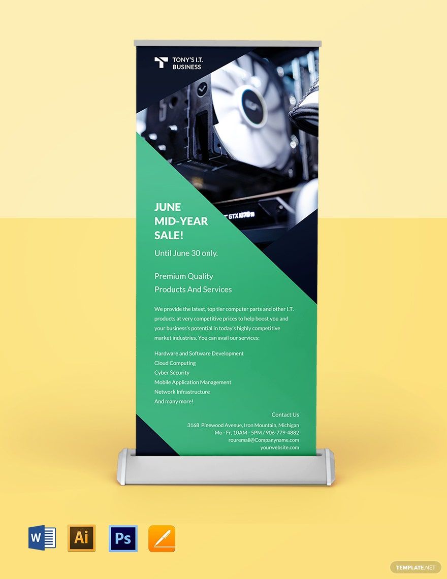 Software Advertising Roll Up Banner Template